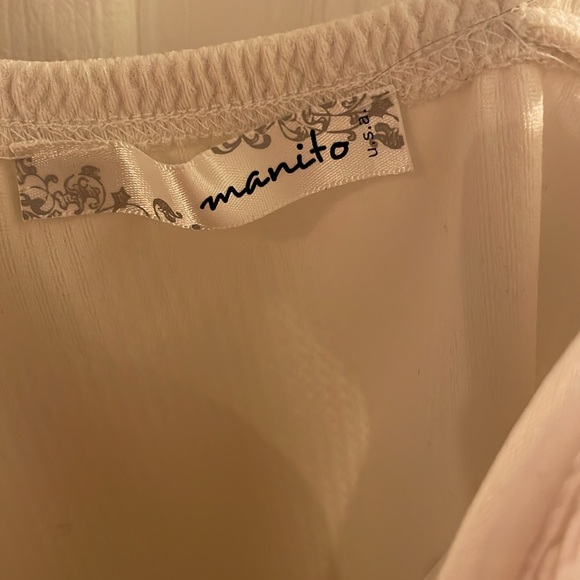 White Peplum Tank Top Small - Picture 3 of 5